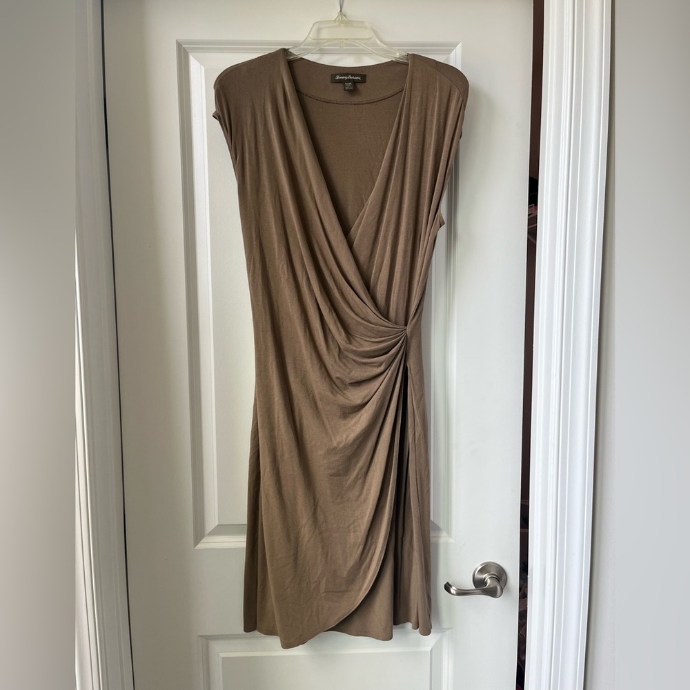 Tommy Bahama Draped Olive Green Dress